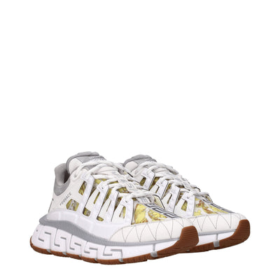 Versace Weißes Leder Sportliche Turnschuhe