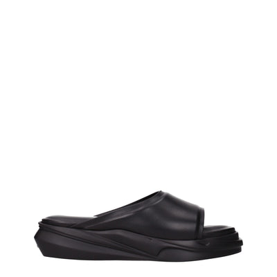 Alyx Schwarze Lederpantoffeln Sandalen