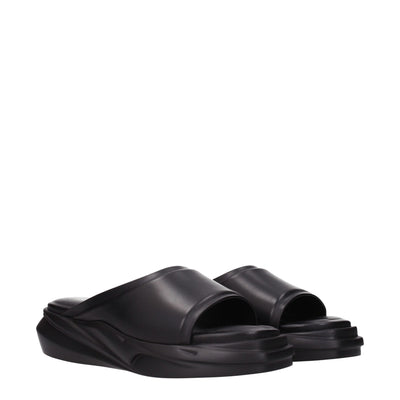 Alyx Schwarze Lederpantoffeln Sandalen