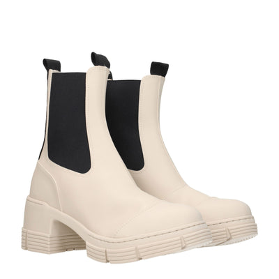 Ganni Graue Baumwollstiefeletten