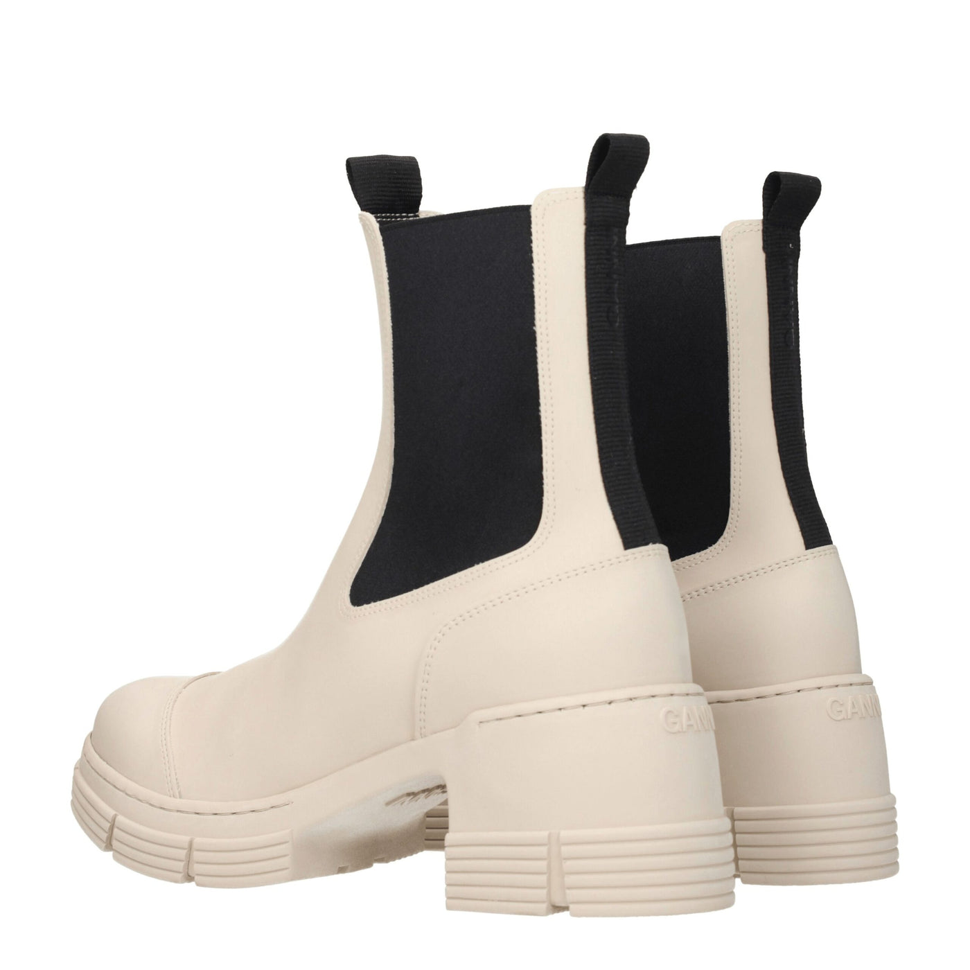 Ganni Graue Baumwollstiefeletten