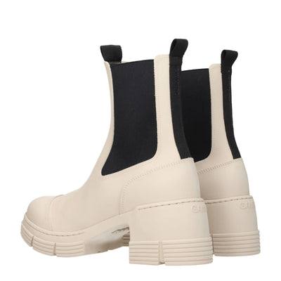 Ganni Graue Baumwollstiefeletten