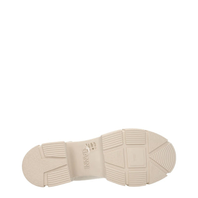 Ganni Graue Baumwollstiefeletten