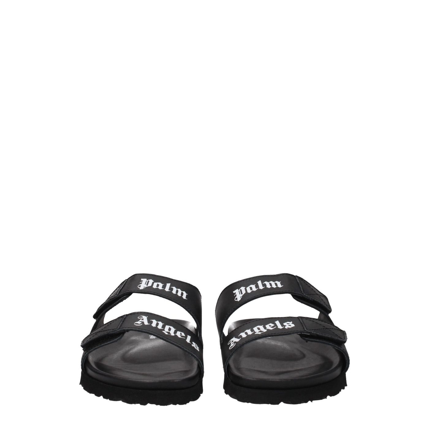 Palm Angels Schwarze Lederpantoffeln Sandalen