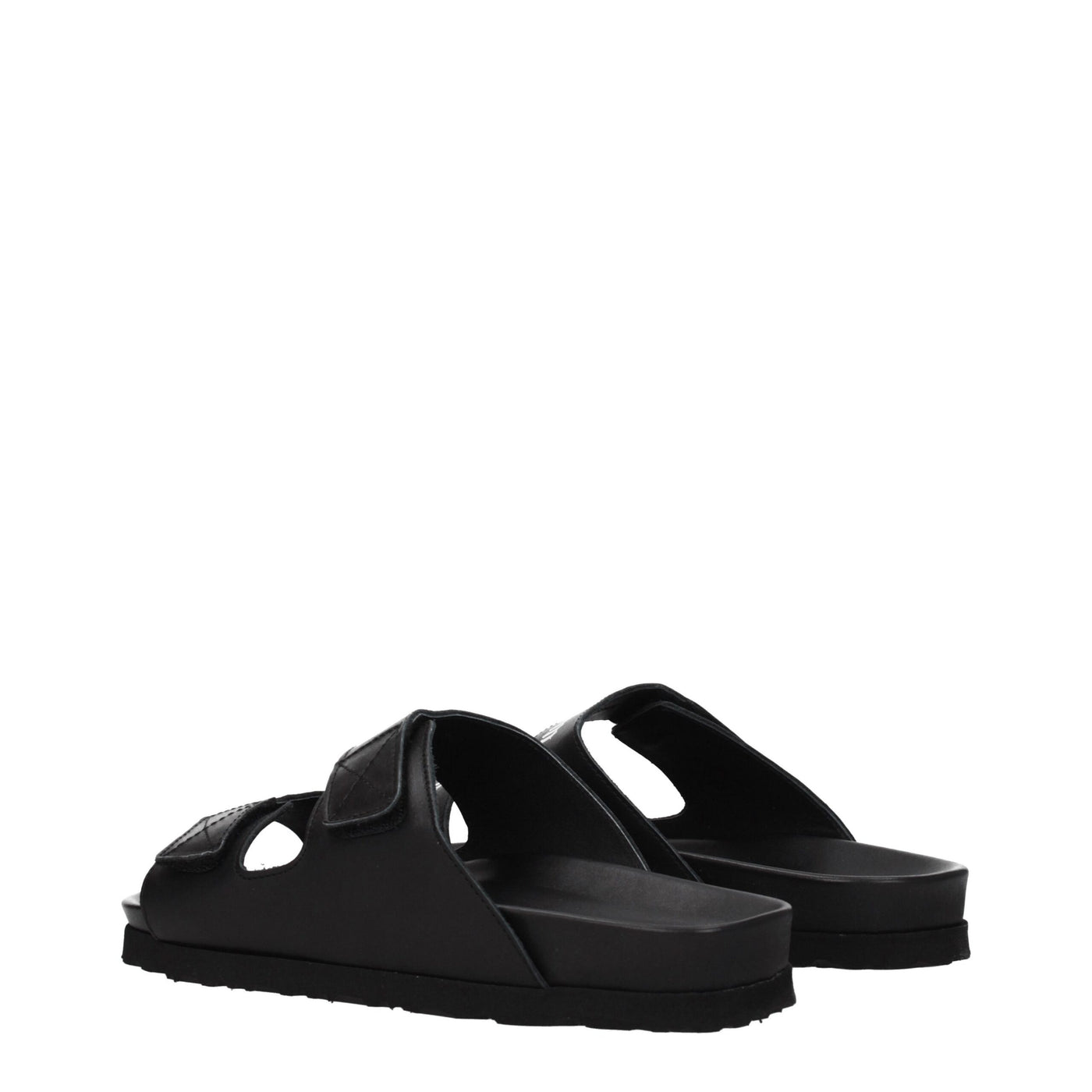 Palm Angels Schwarze Lederpantoffeln Sandalen