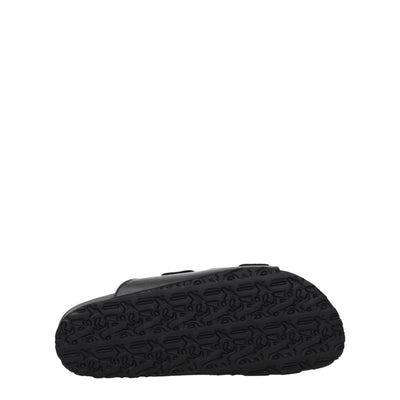 Palm Angels Schwarze Lederpantoffeln Sandalen