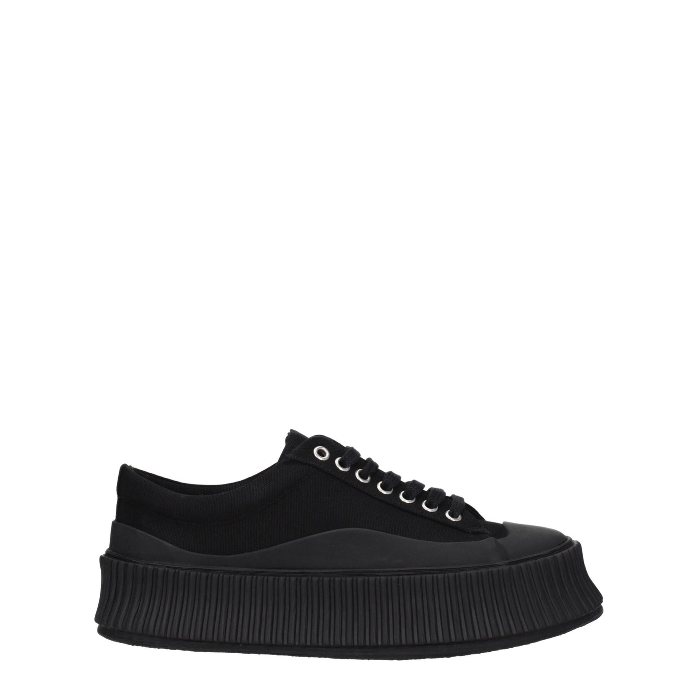 Jil Sander Schwarzer Stoff Chunky Sneakers