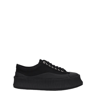 Jil Sander Schwarzer Stoff Chunky Sneakers