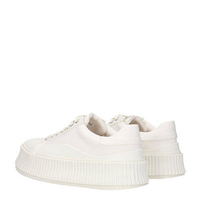Jil Sander Weiße Plateau-Sneakers aus Stoff