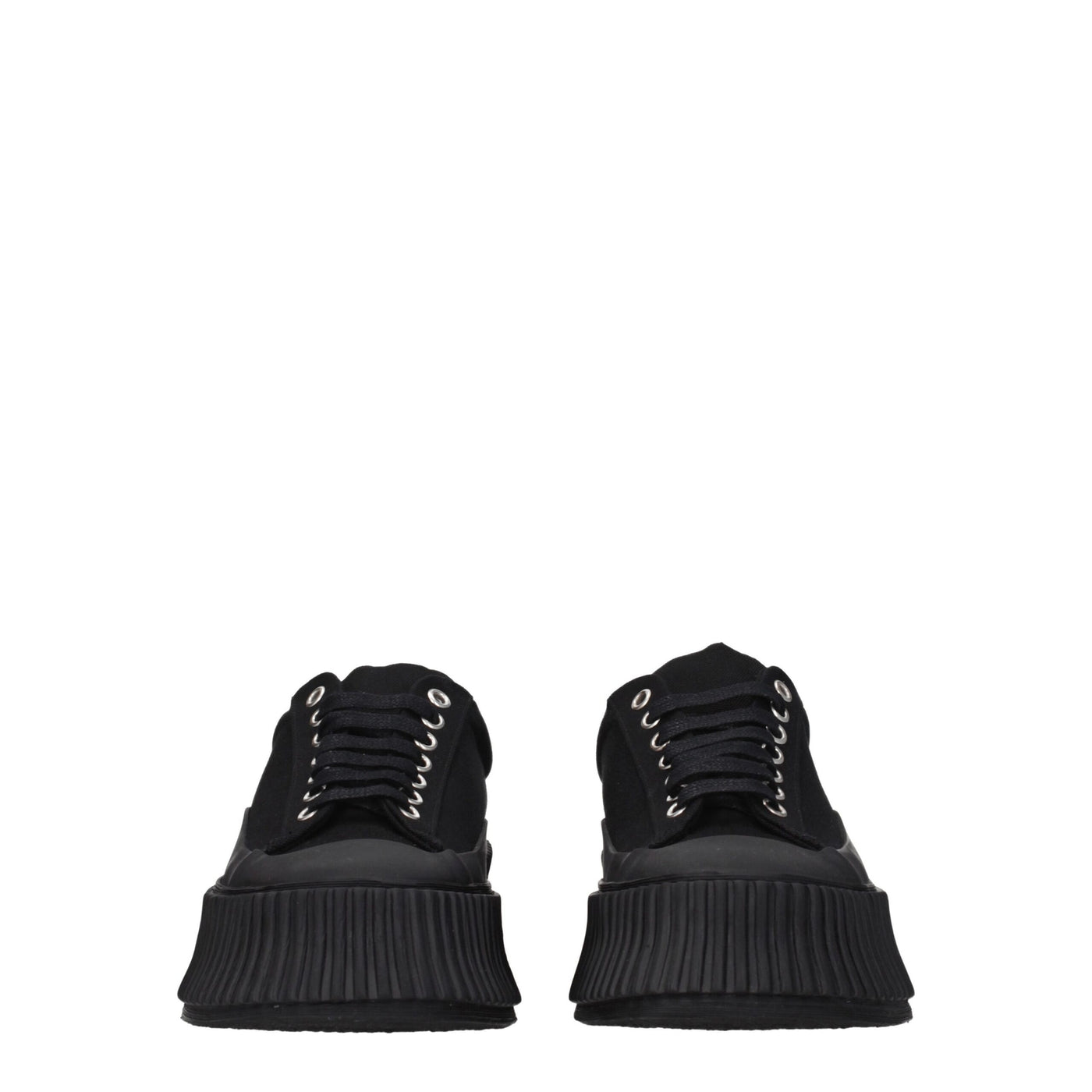 Jil Sander Schwarzer Stoff Chunky Sneakers