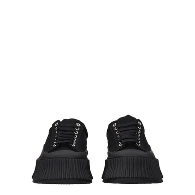 Jil Sander Schwarzer Stoff Chunky Sneakers
