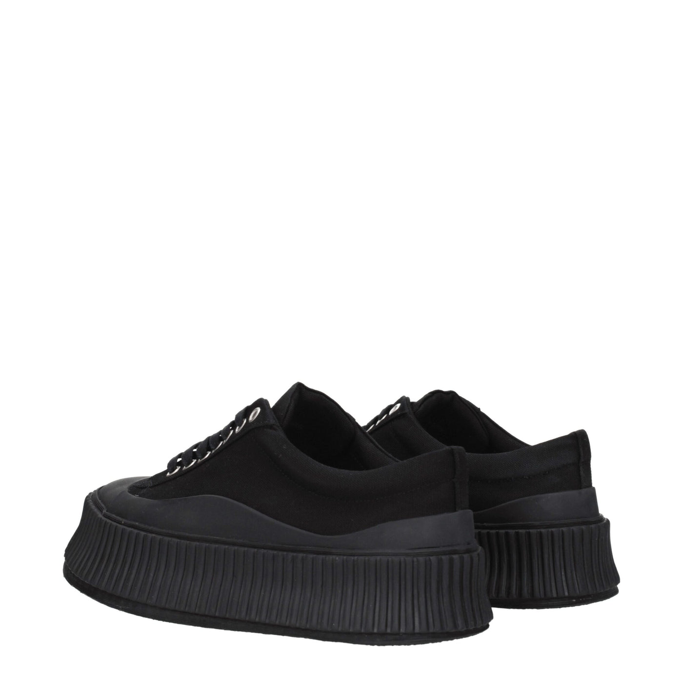 Jil Sander Schwarzer Stoff Chunky Sneakers