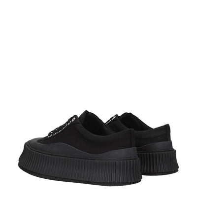 Jil Sander Schwarzer Stoff Chunky Sneakers