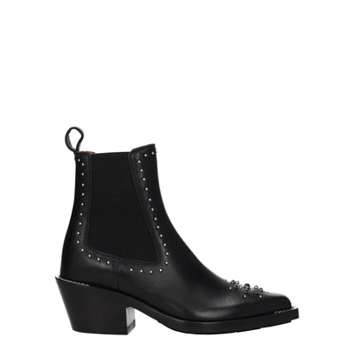 Chloé Schwarze Lederstiefeletten