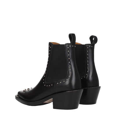 Chloé Schwarze Lederstiefeletten
