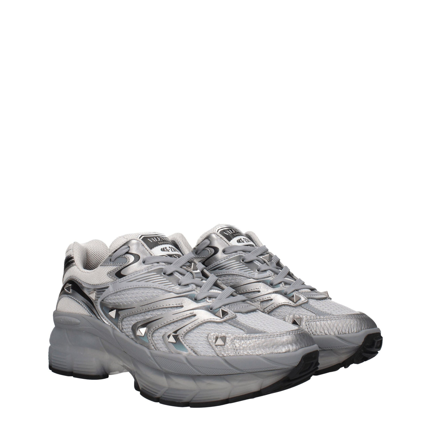 Valentino Garavani Graue Sportliche Turnschuhe aus Stoff