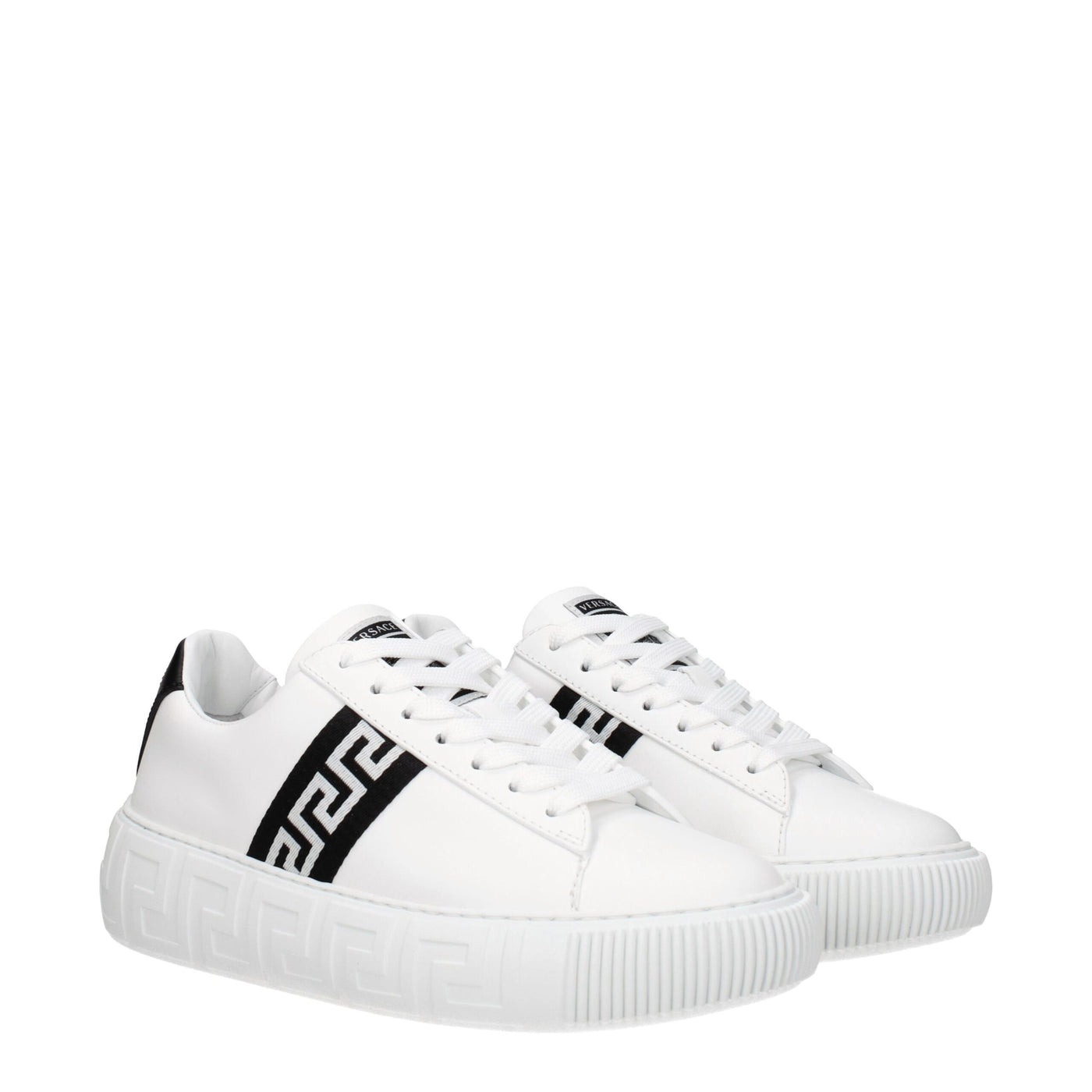 Versace Weiße Leder-Low Tops