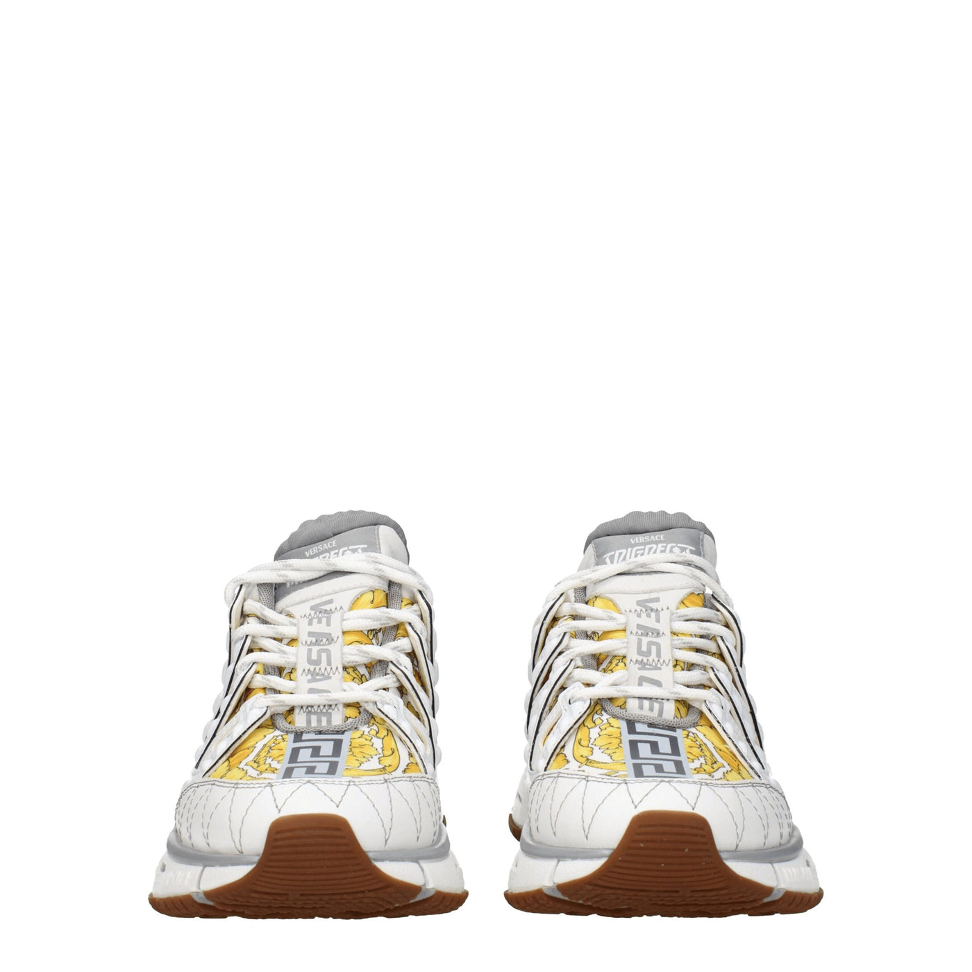 Versace Weißer Stoff Sportliche Turnschuhe