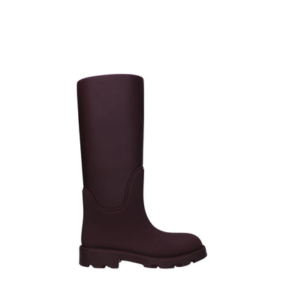 Burberry Rote Regenstiefel aus Baumwolle