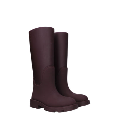 Burberry Rote Regenstiefel aus Baumwolle
