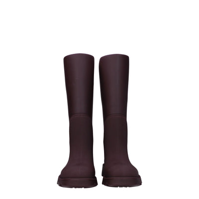 Burberry Rote Regenstiefel aus Baumwolle