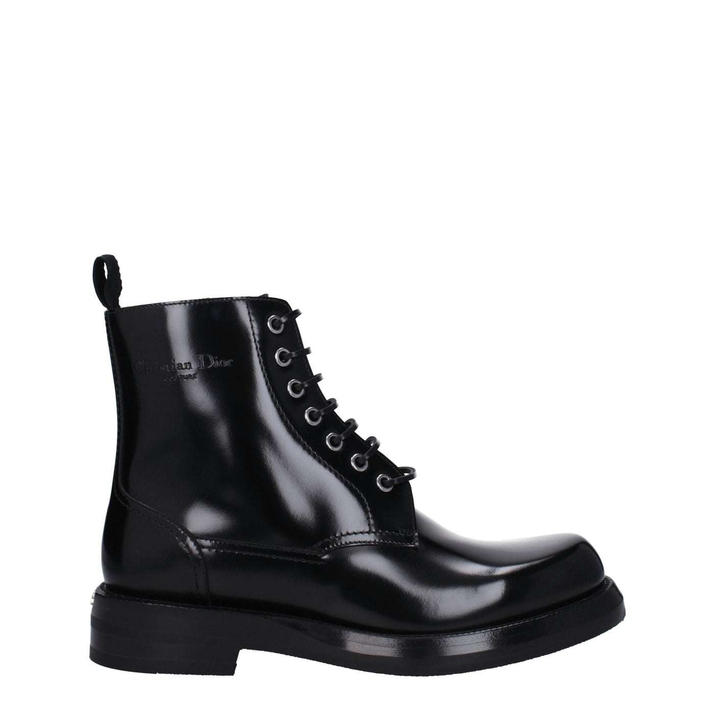 Christian Dior Schwarze Lederstiefeletten