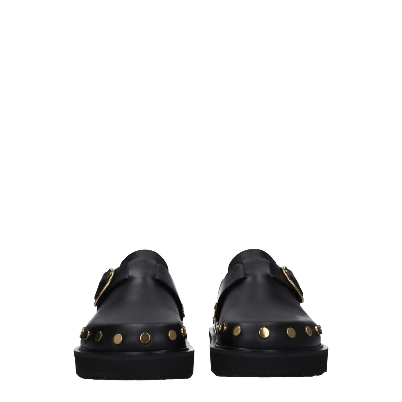 Isabel Marant Schwarze Lederpantoffeln Sandalen