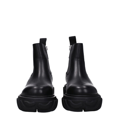 Off-White Schwarze Lederstiefeletten