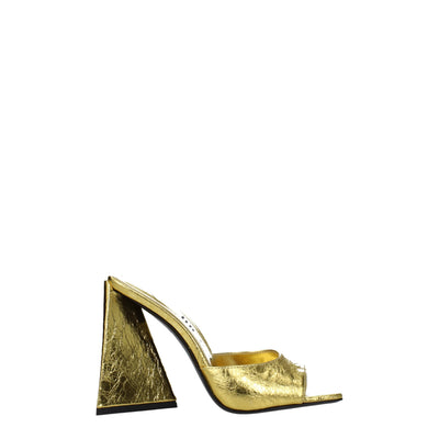 The Attico Goldfarbene Leder-Plateaus