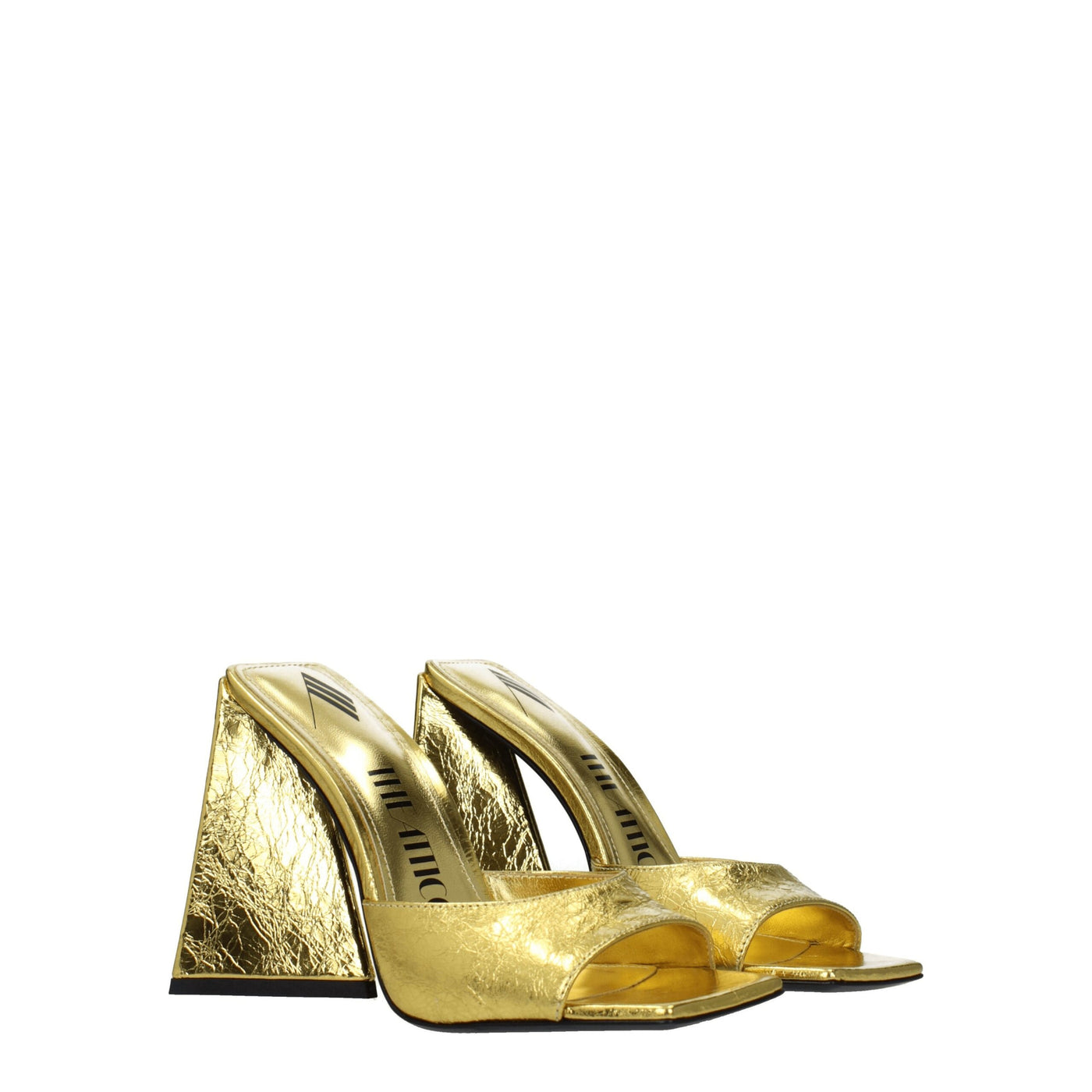 The Attico Goldfarbene Leder-Plateaus