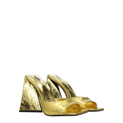 The Attico Goldfarbene Leder-Plateaus