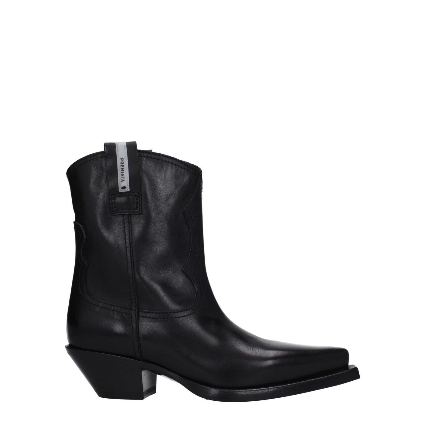 Premiata Schwarze Lederstiefeletten