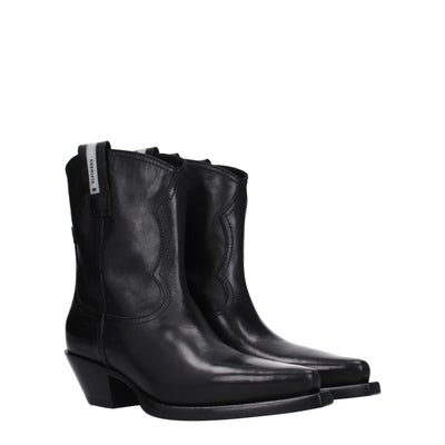Premiata Schwarze Lederstiefeletten