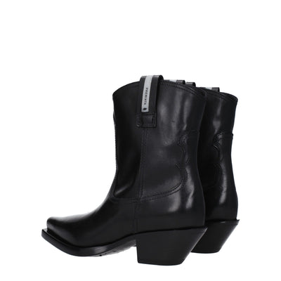 Premiata Schwarze Lederstiefeletten