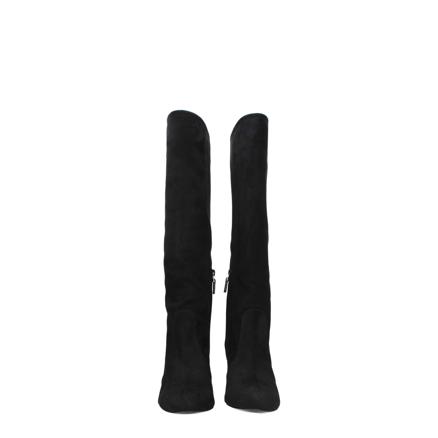 Stuart Weitzman Schwarze Lederstiefel mit hohem Absatz