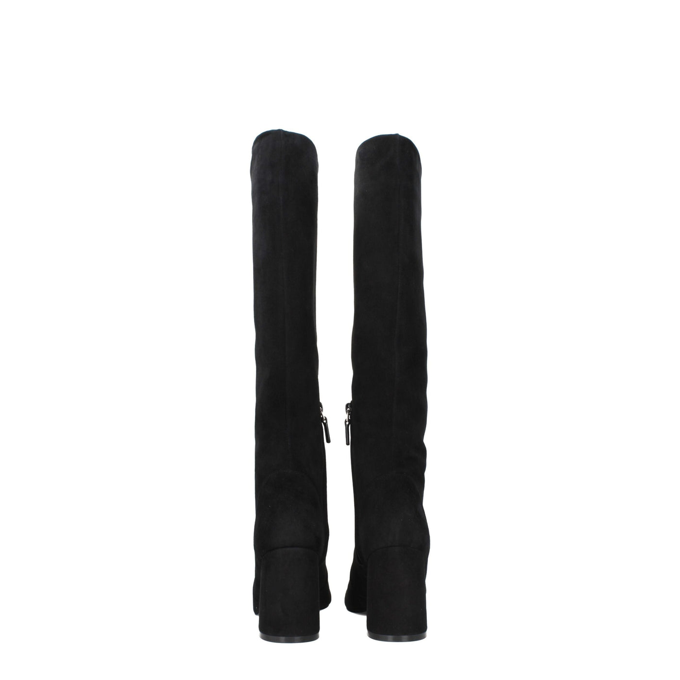 Stuart Weitzman Schwarze Lederstiefel mit hohem Absatz