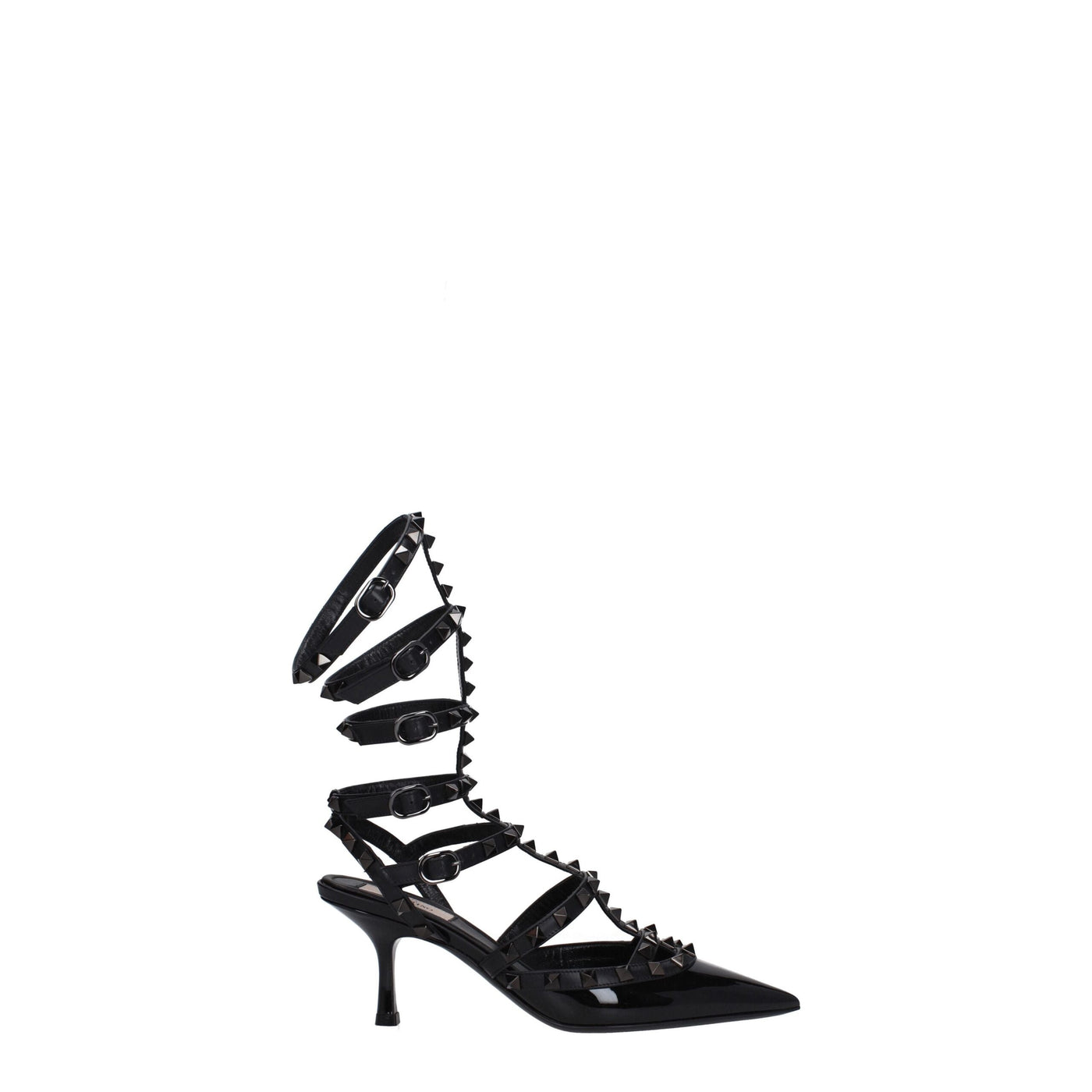 Valentino Garavani Schwarze Leder Stiletto Heels Sandalen
