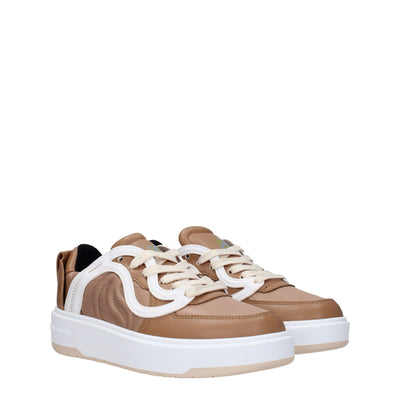 Stella McCartney Braune klobige Turnschuhe aus Stoff