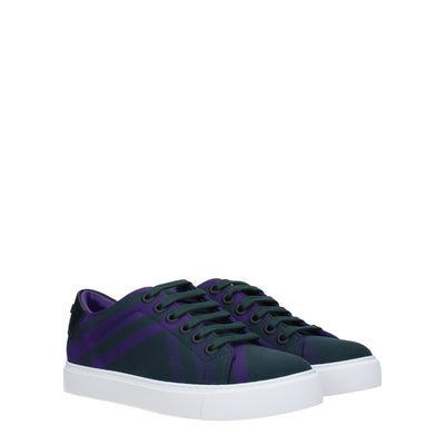Burberry Grüne Stoff-Sneakers