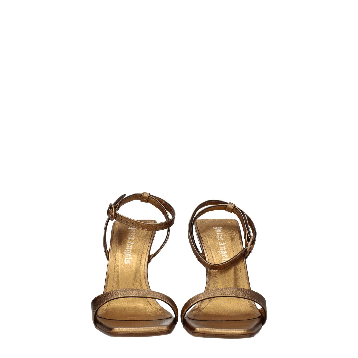 Palm Angels Goldfarbene Leder-Plateaus