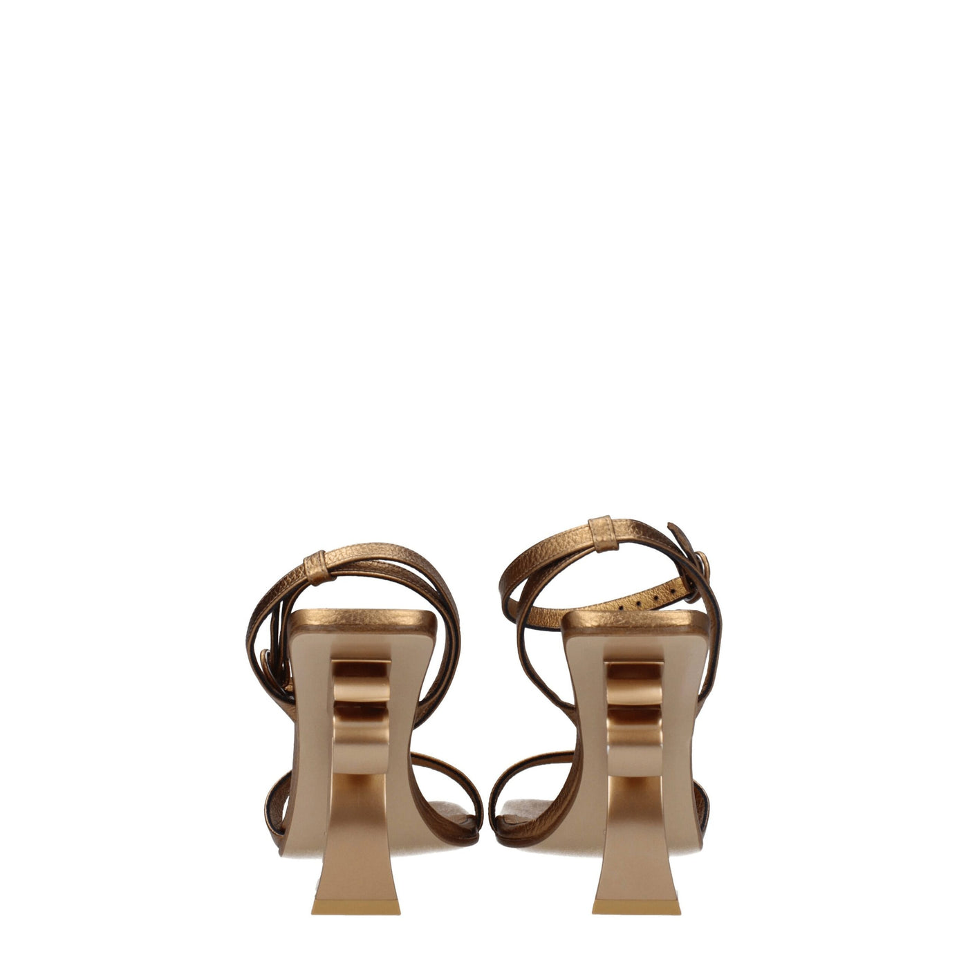 Palm Angels Goldfarbene Leder-Plateaus