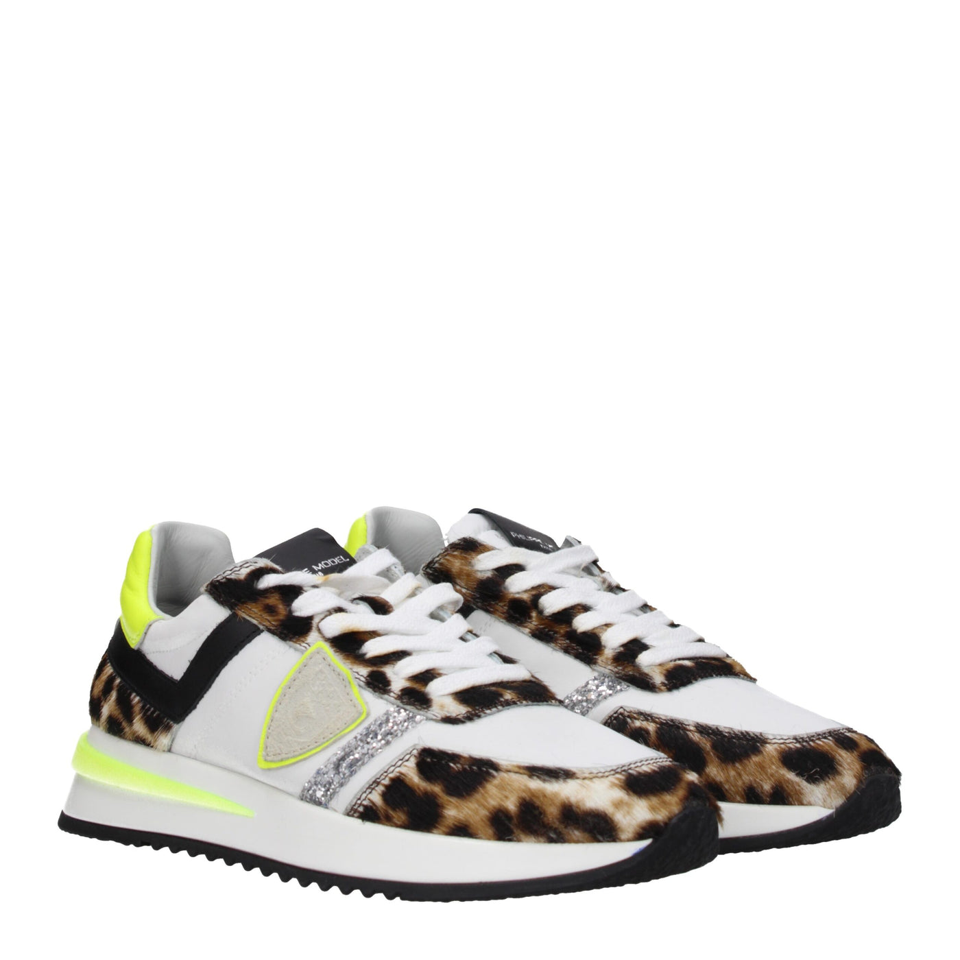 Philippe Model Weißer Stoff Sportliche Turnschuhe