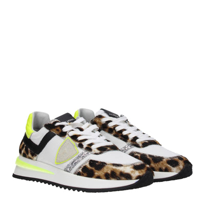 Philippe Model Weißer Stoff Sportliche Turnschuhe