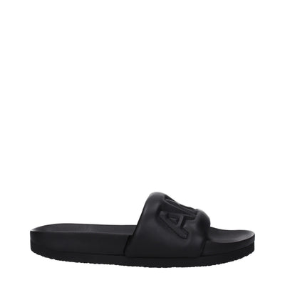 Ambush Schwarze Lederpantoffeln Sandalen