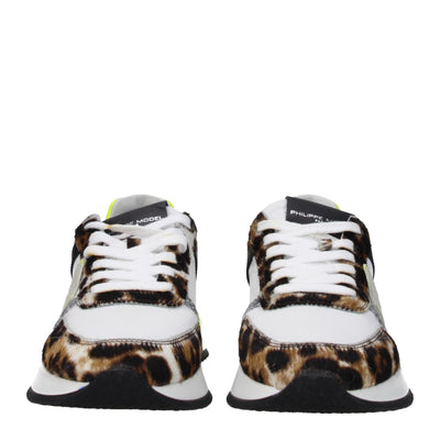 Philippe Model Weißer Stoff Sportliche Turnschuhe
