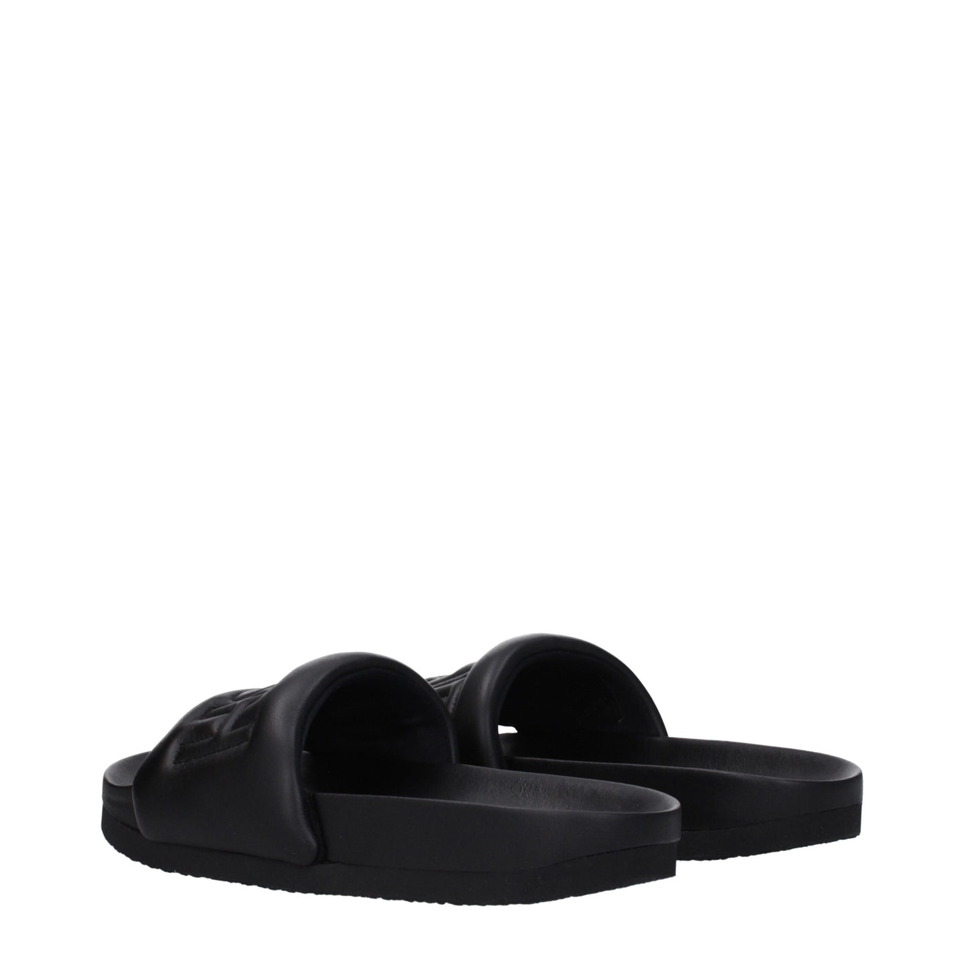 Ambush Schwarze Lederpantoffeln Sandalen