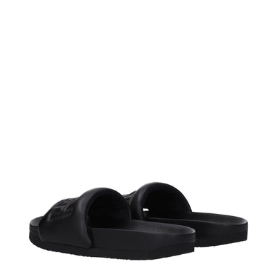 Ambush Schwarze Lederpantoffeln Sandalen