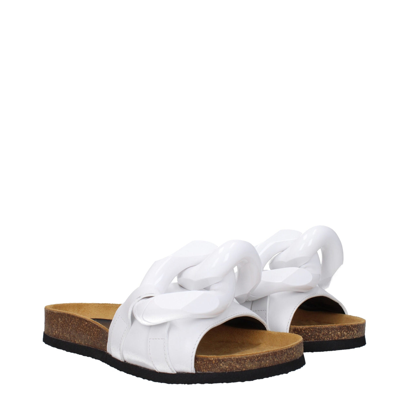 Jw Anderson Weiße Lederpantoffeln Sandalen
