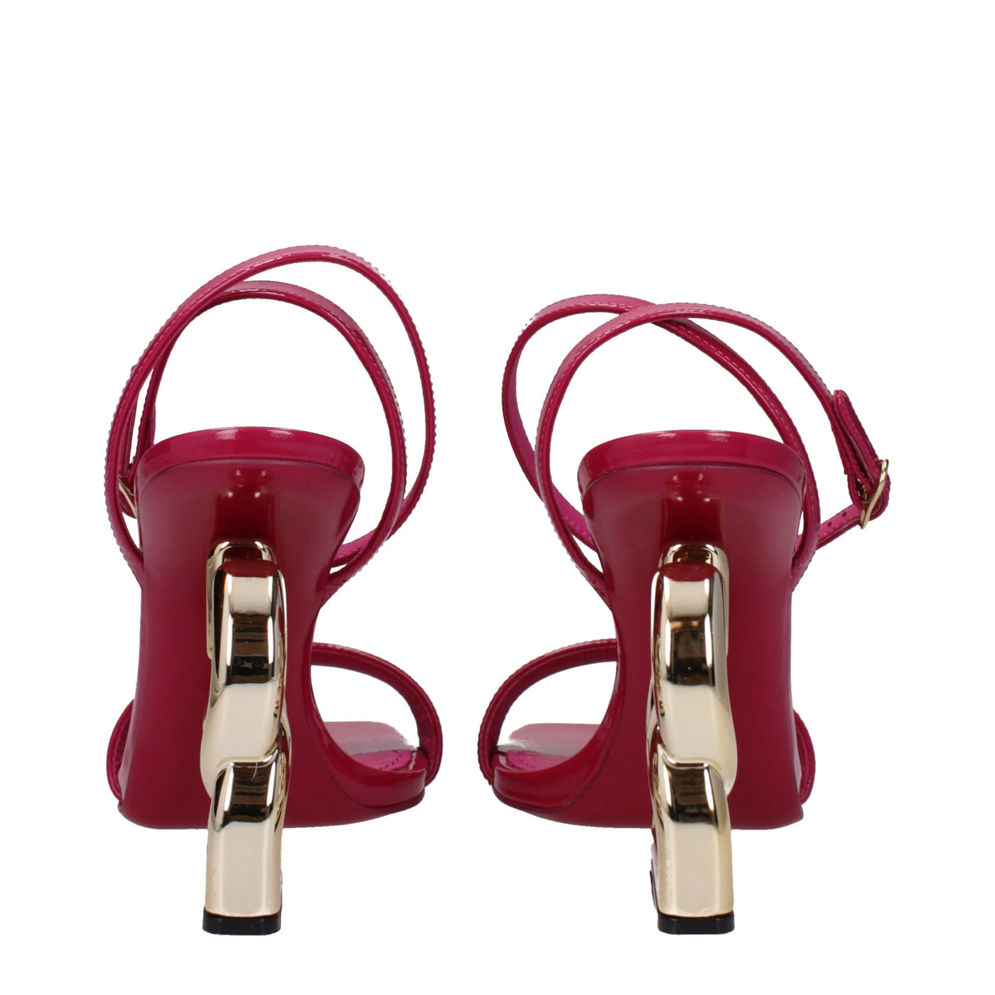 Dolce & Gabbana Rosa Leder Stiletto Heels Sandalen