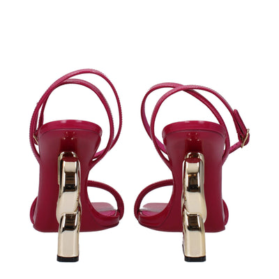 Dolce & Gabbana Rosa Leder Stiletto Heels Sandalen